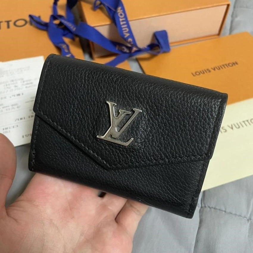 Louis Vuitton M62947 Mylockme Compact Wallet , Black, One Size