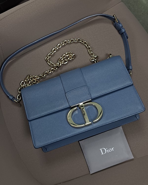 Dior 30 Montaigne Bag Denim Blue Microcannage 3D model